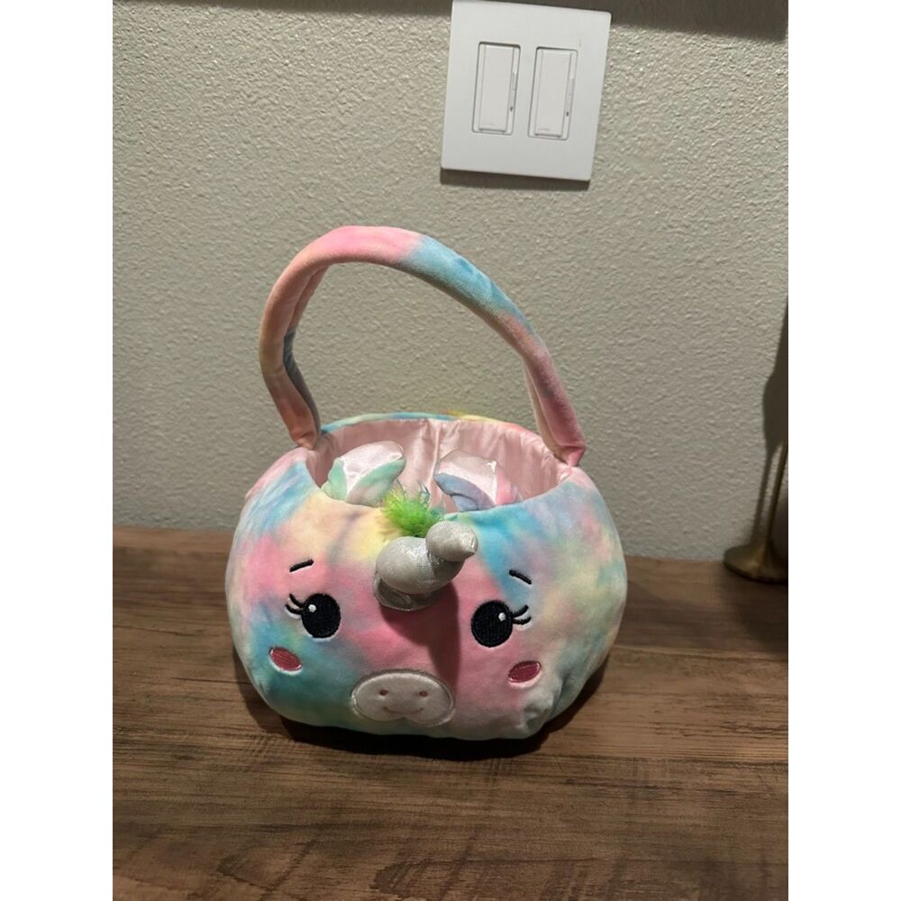 City Street Plush Unicorn Basket- Easter Halloween All Occassions
